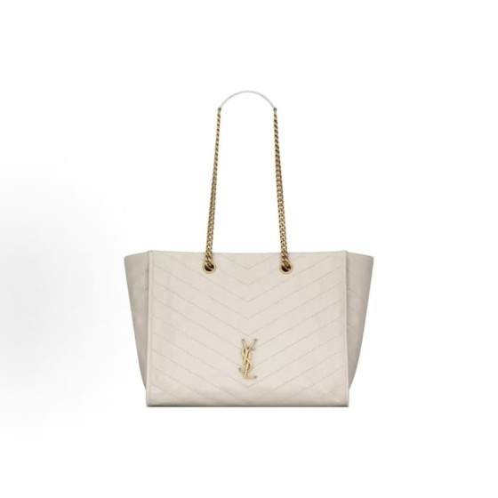 SAINT LAURENT Niki metal logo single-shoulder bag for regular women in white